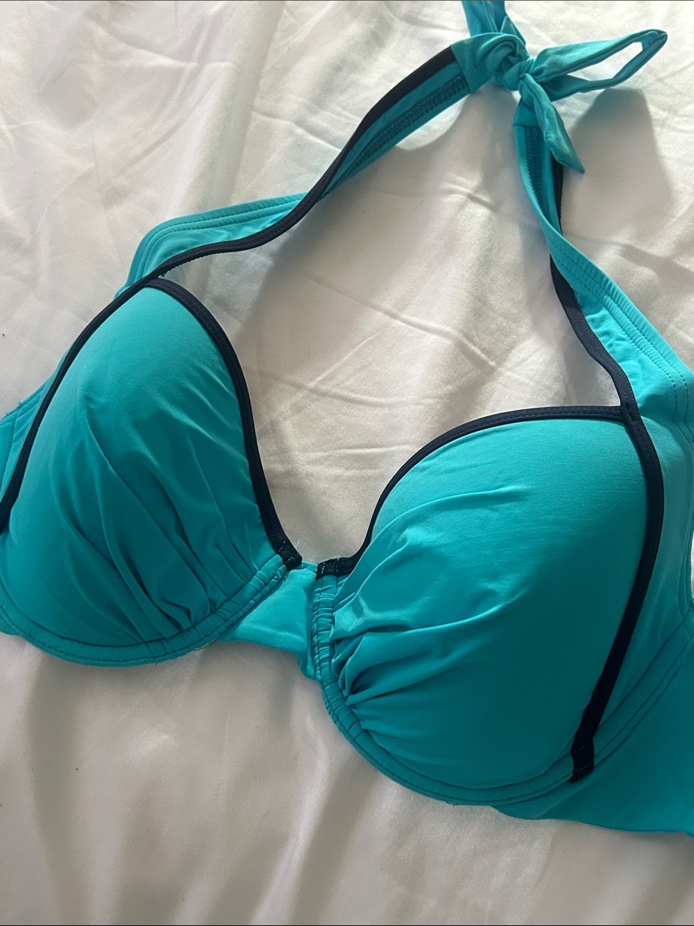 Tommy Bahama Turquoise Swim Top with Black Brand Tag